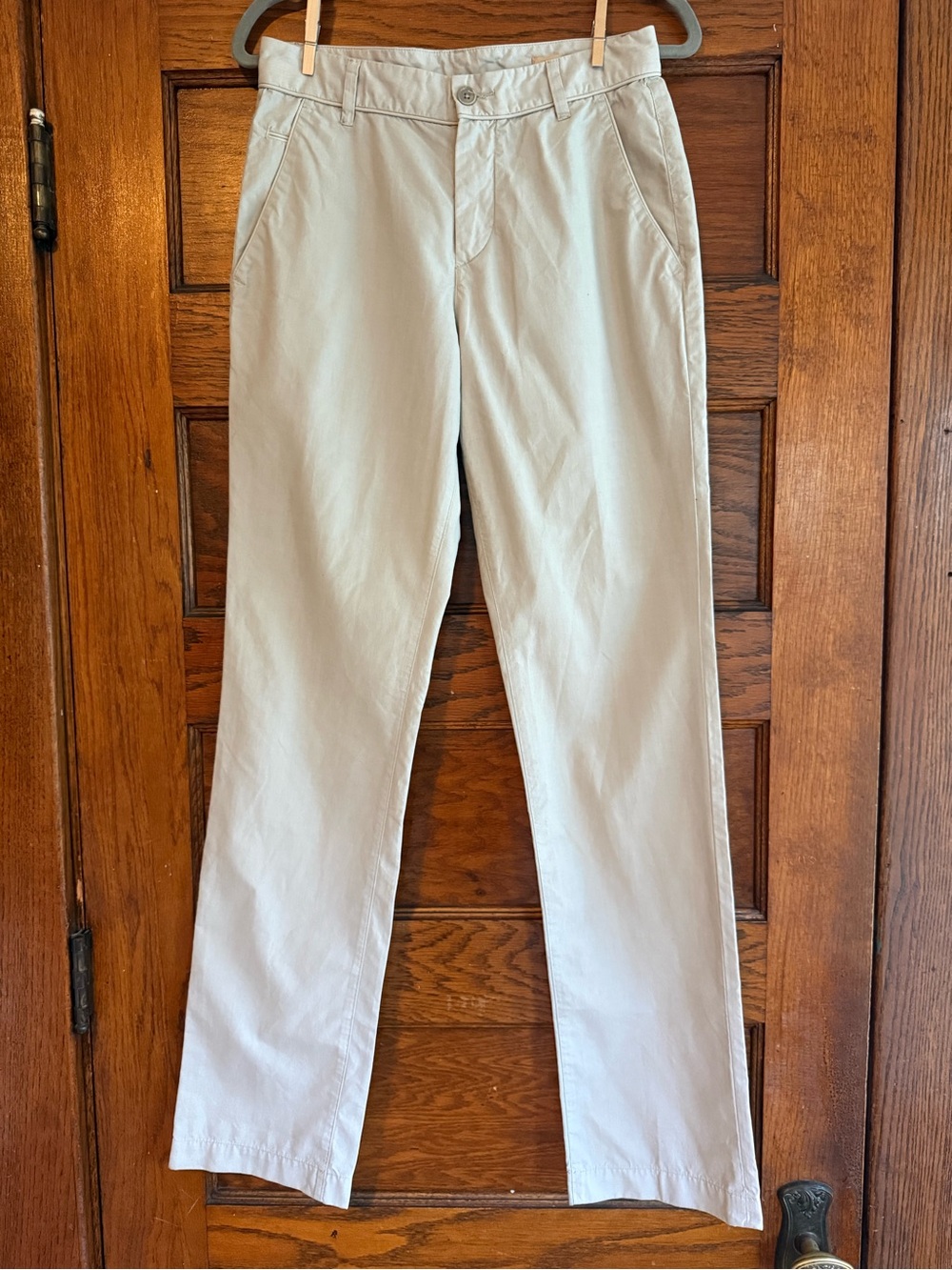 NWT JOHN VARVATOS 100% Cotton Slim Fit Trousers Light Grey Chinos